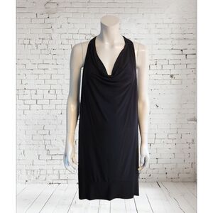AE city black Cowl-Neck halter dress, short fit dress/ tunic, 3X